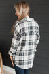 Amazed By Autumn Frayed Plaid Top- Black & Ivory