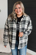Amazed By Autumn Frayed Plaid Top- Black & Ivory