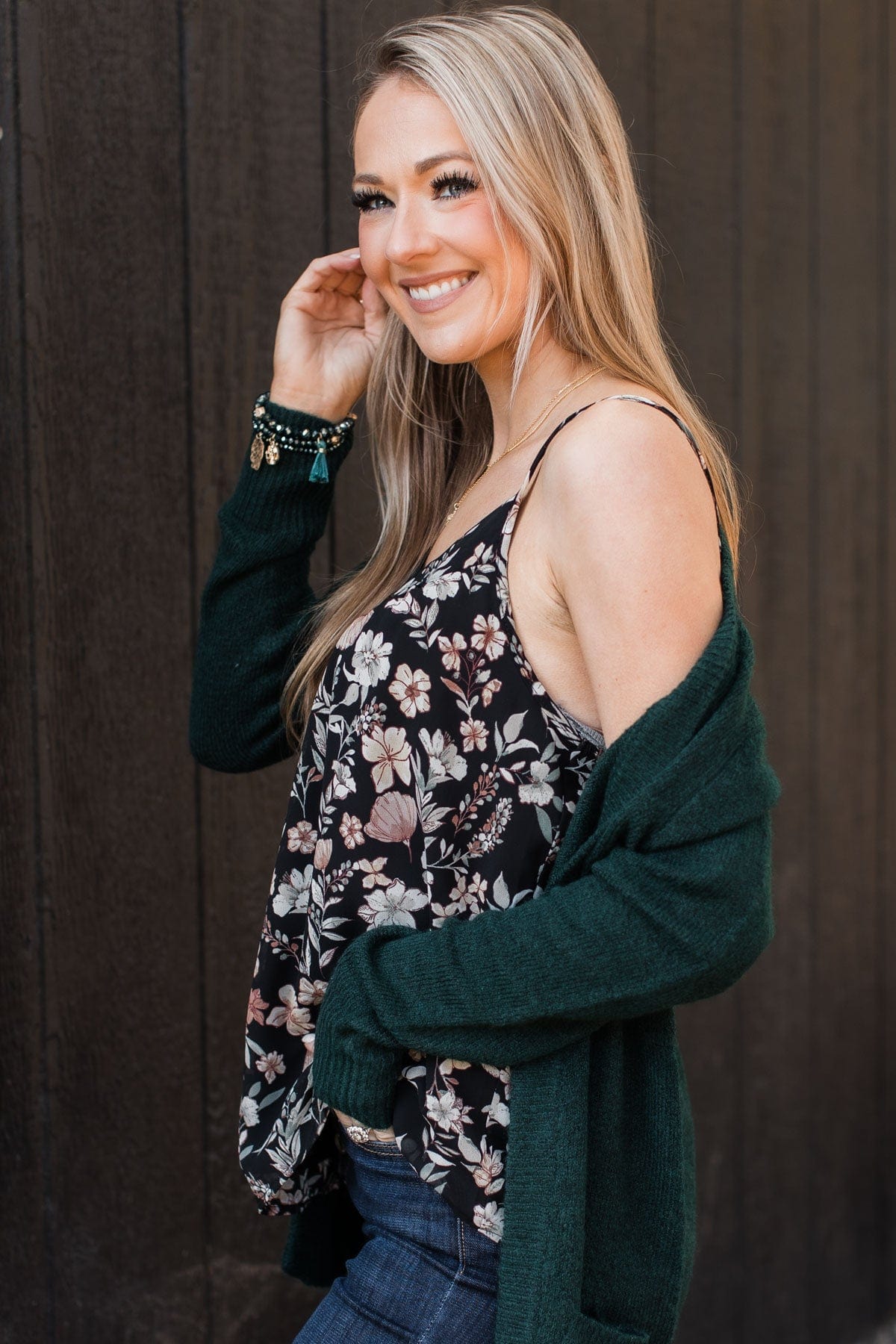 All I Could Want Floral Tank Top- Black