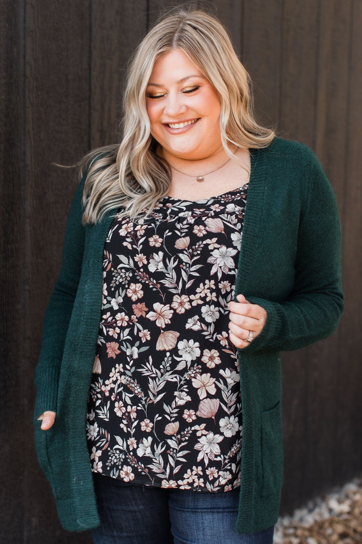All I Could Want Floral Tank Top- Black