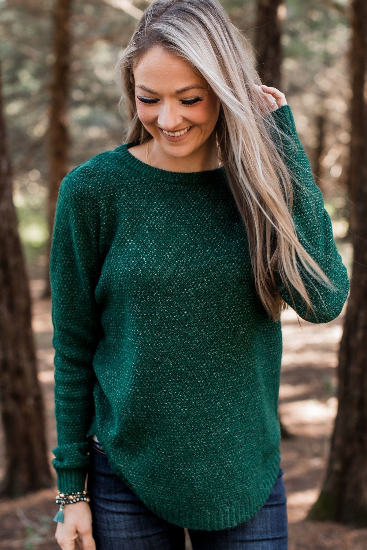 Runway Beauty Knit Sweater- Forest Green