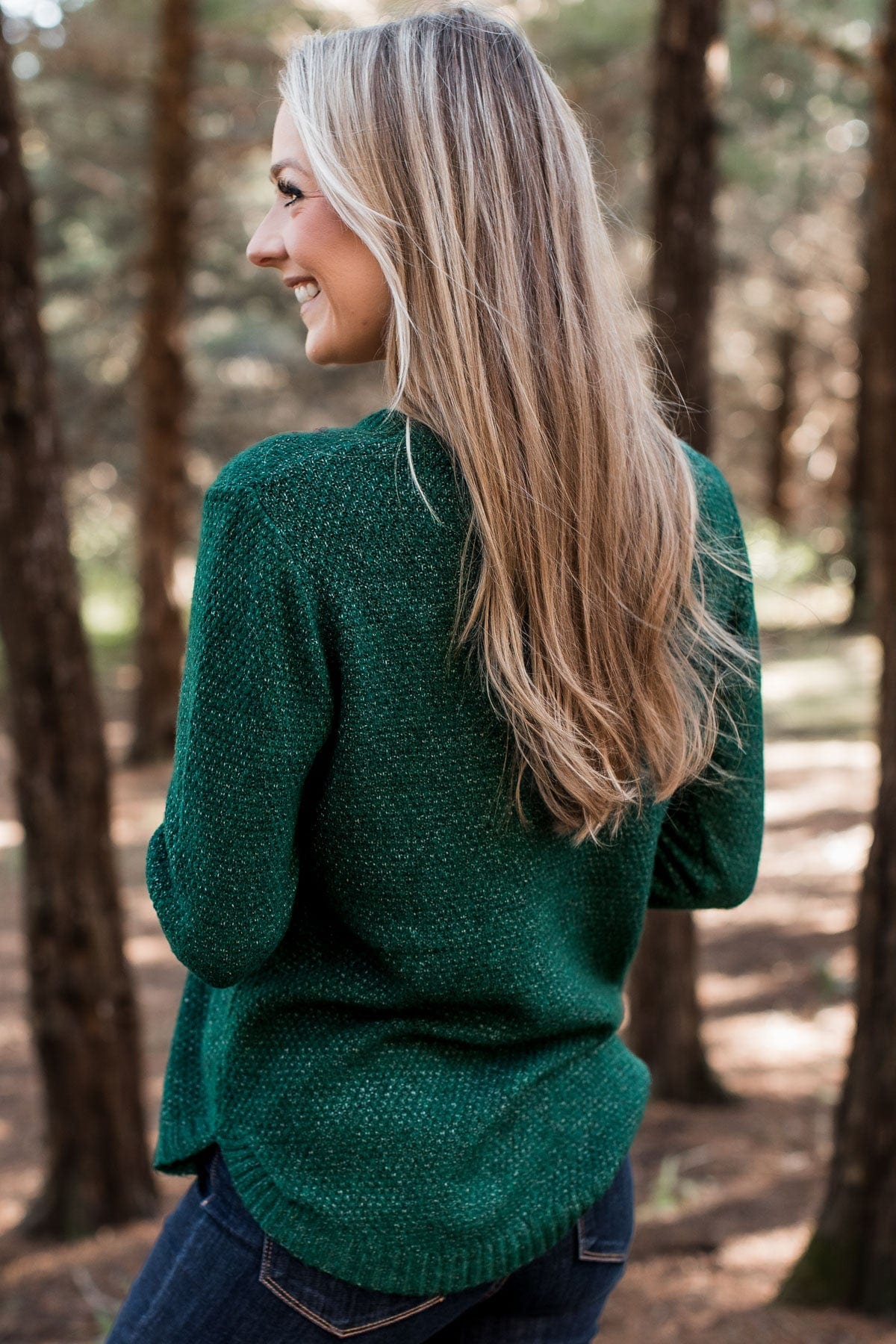 Runway Beauty Knit Sweater- Forest Green