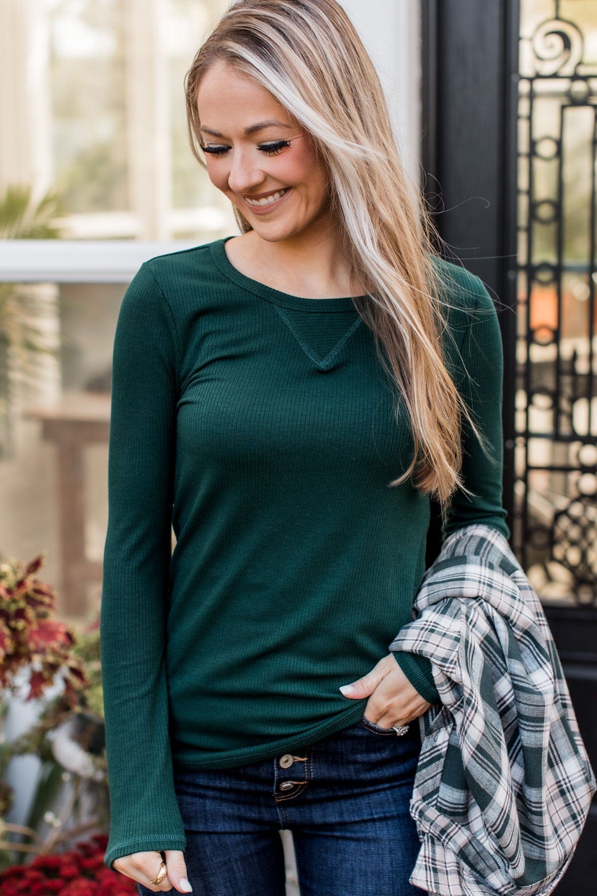 Love You Forever Knit Top- Hunter Green – The Pulse Boutique