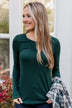 Love You Forever Knit Top- Hunter Green
