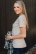 Light The Way V-Neck Top- Nude