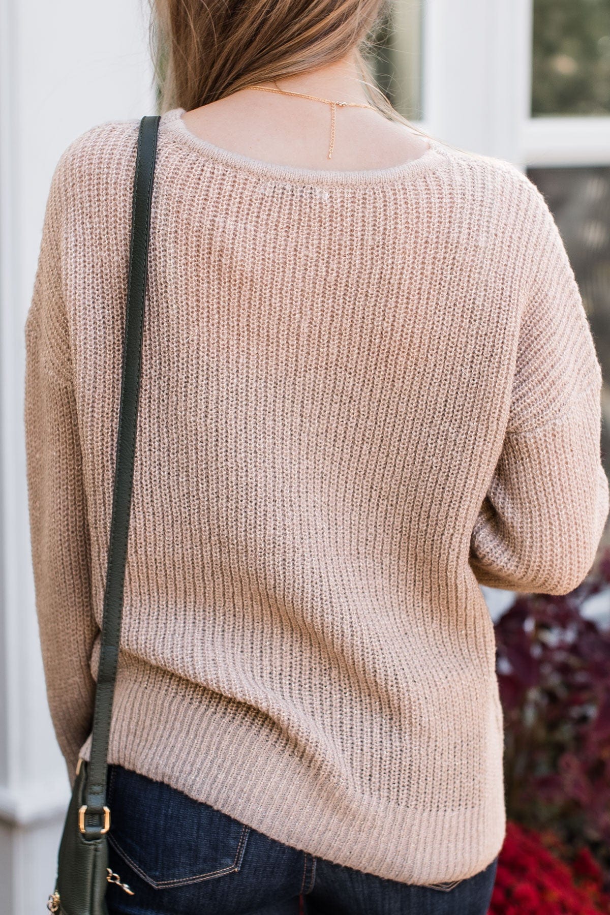 Simply Amazing V-Neck Knit Sweater- Taupe