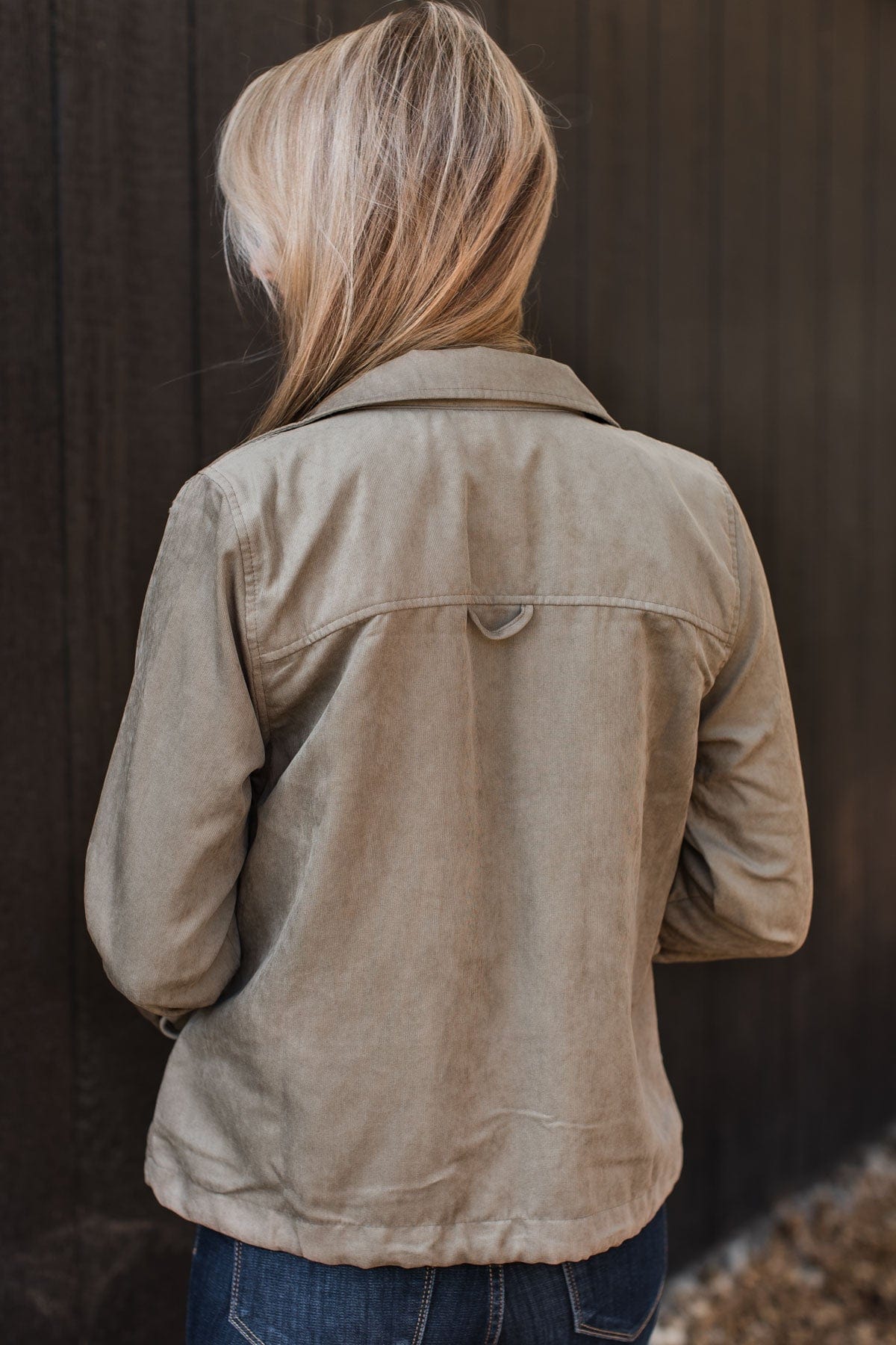 Brisk Morning Lightweight Zip Up Jacket- Olive