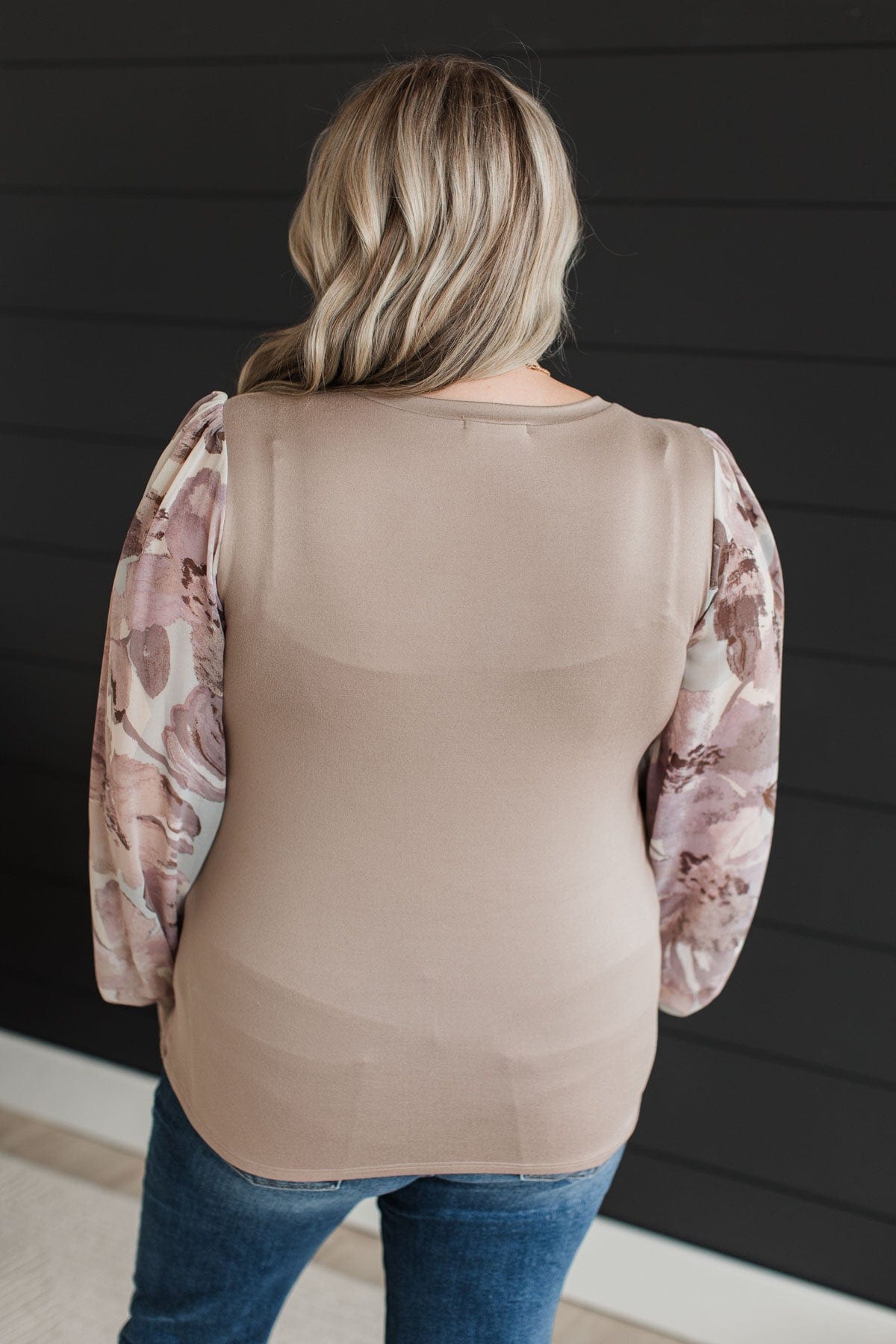 Simply Darling Puff Sleeve Top- Taupe