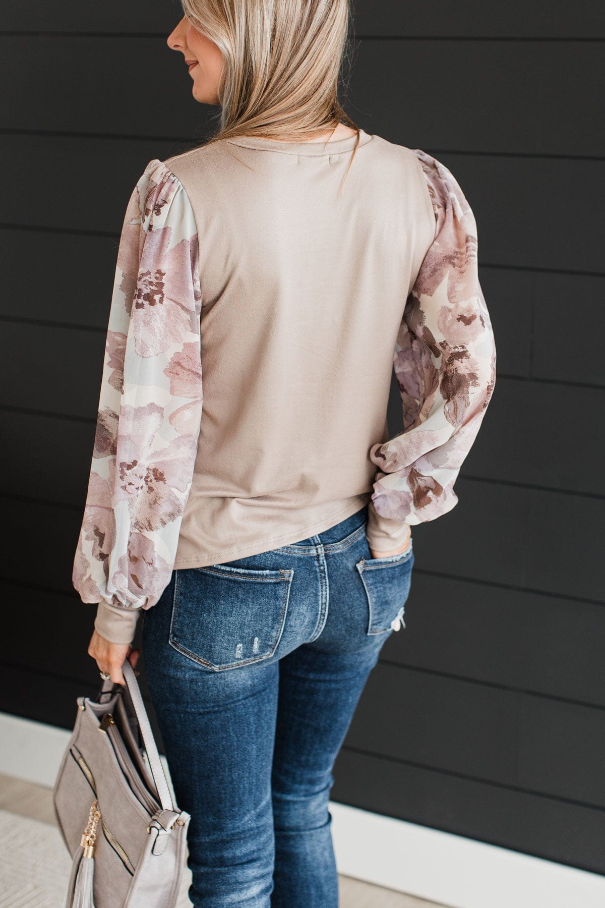 Simply Darling Puff Sleeve Top- Taupe