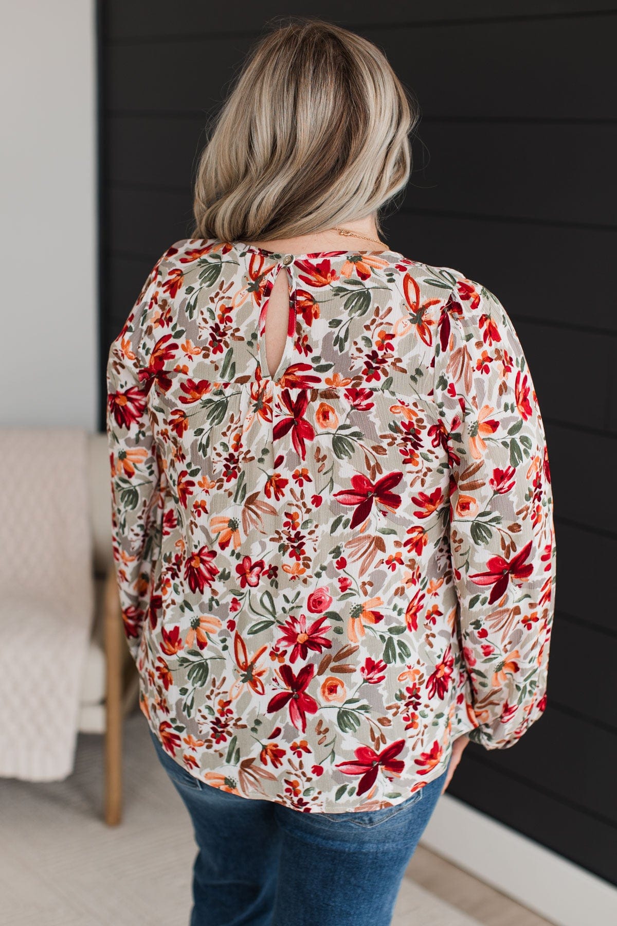 Beyond Lovely Floral Blouse- Sage