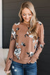 Just For Love Floral Sweater- Mocha