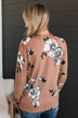 Just For Love Floral Sweater- Mocha