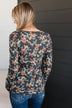 Cause For Celebration Floral Top- Charcoal