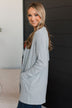 Just A Feeling Knit Cardigan- Heather Grey