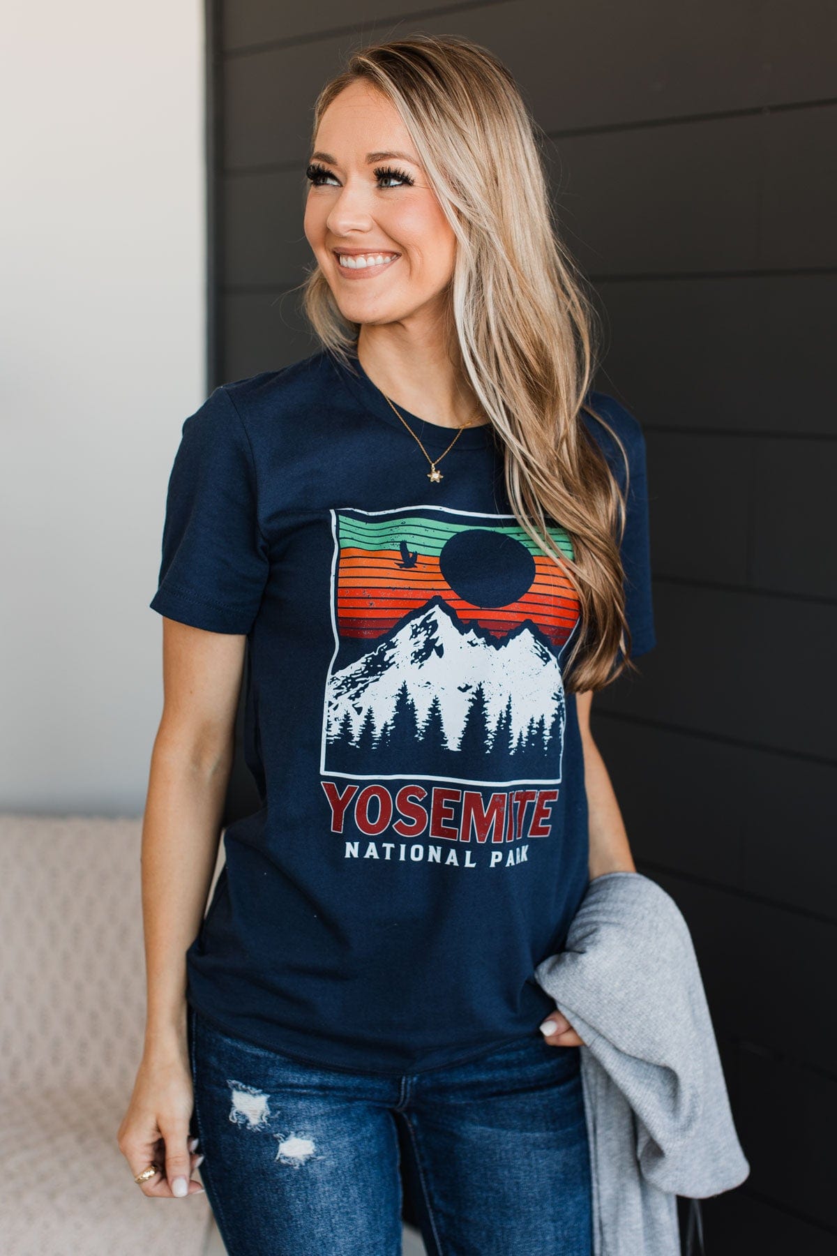Yosemite National Park Graphic Tee- Navy