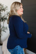 Butter Me Up Knit Sweater- Navy
