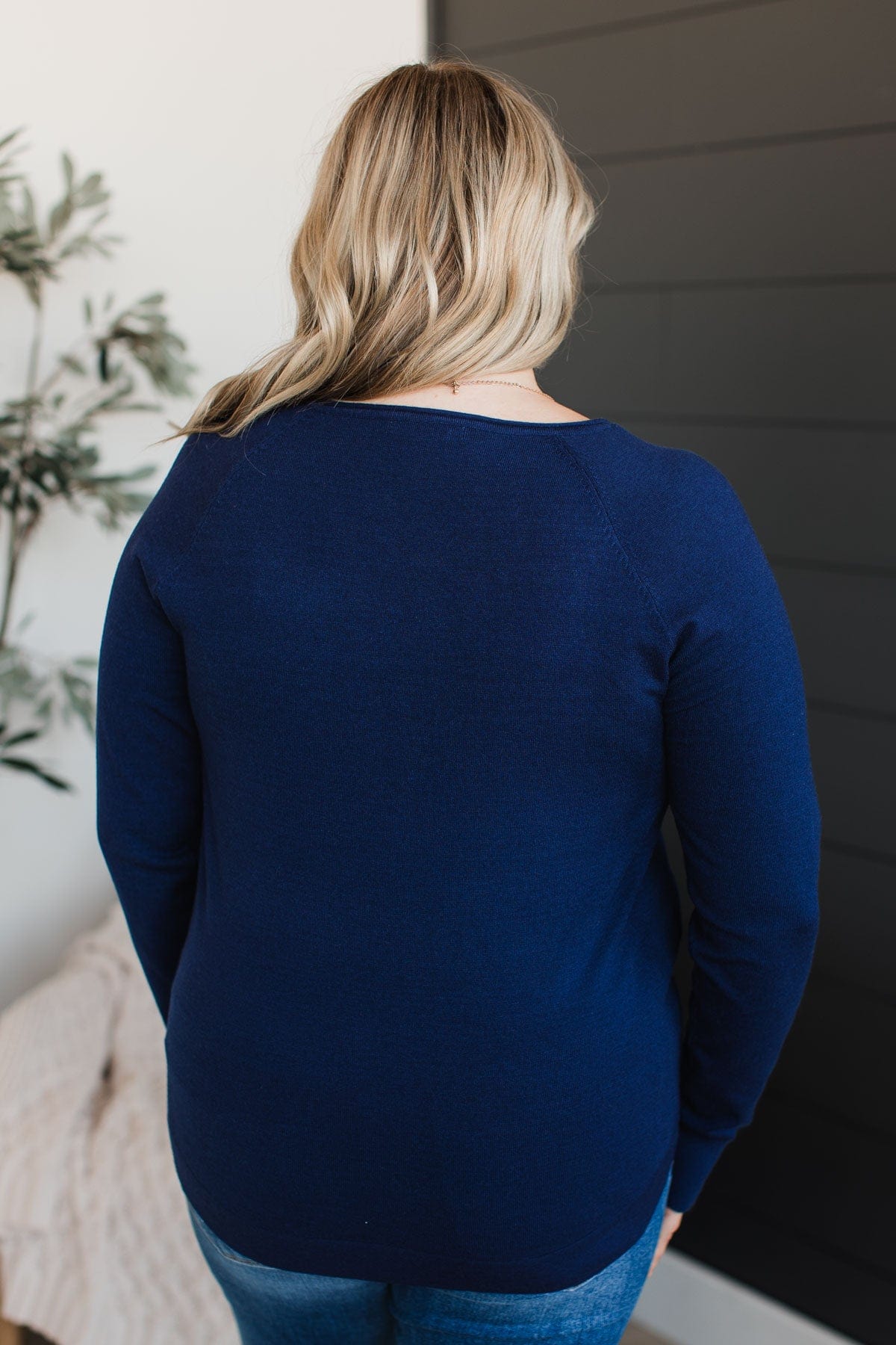 Butter Me Up Knit Sweater- Navy