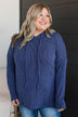 Remember The Night Hooded Knit Top- Navy
