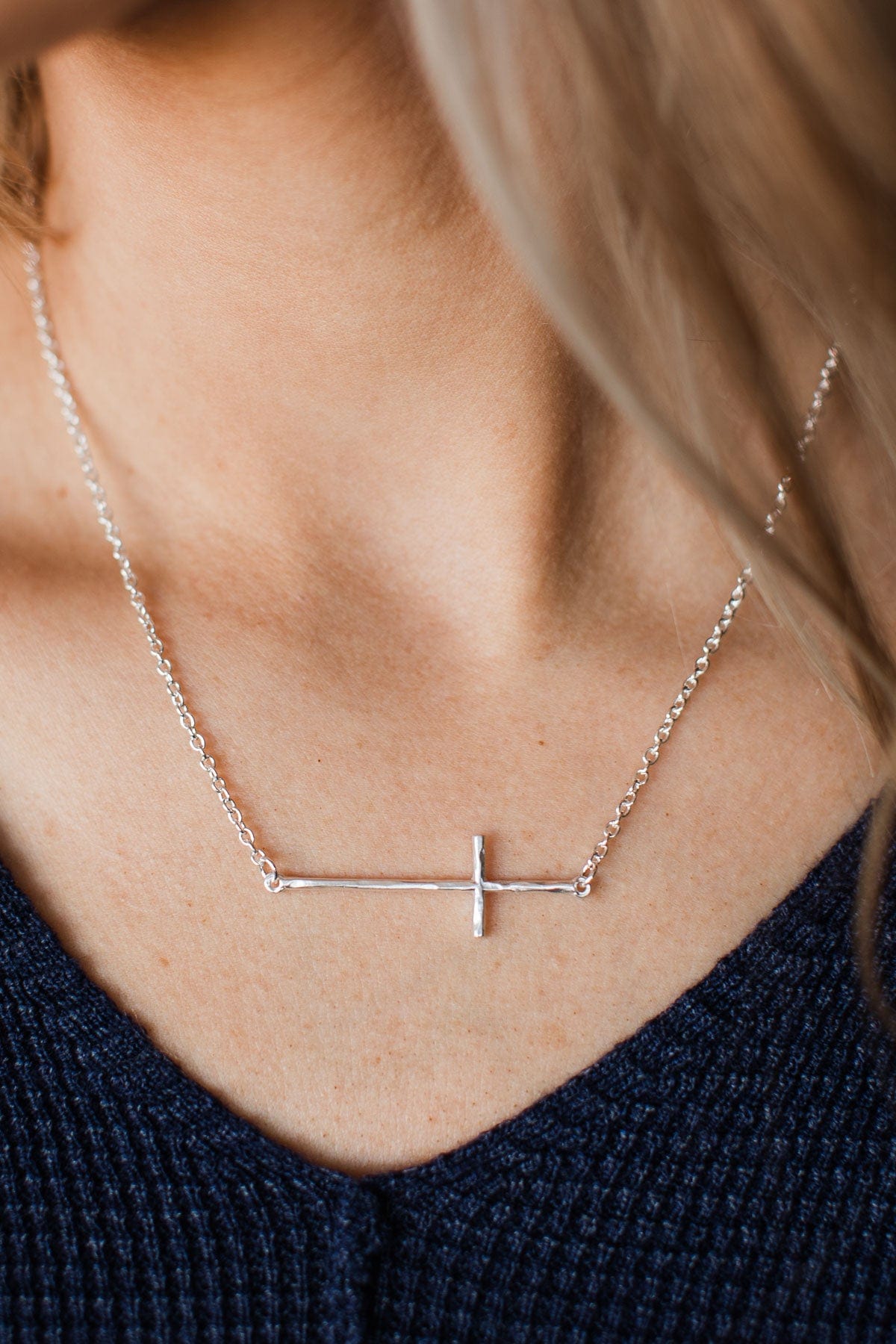 Have Faith Cross Necklace- Silver