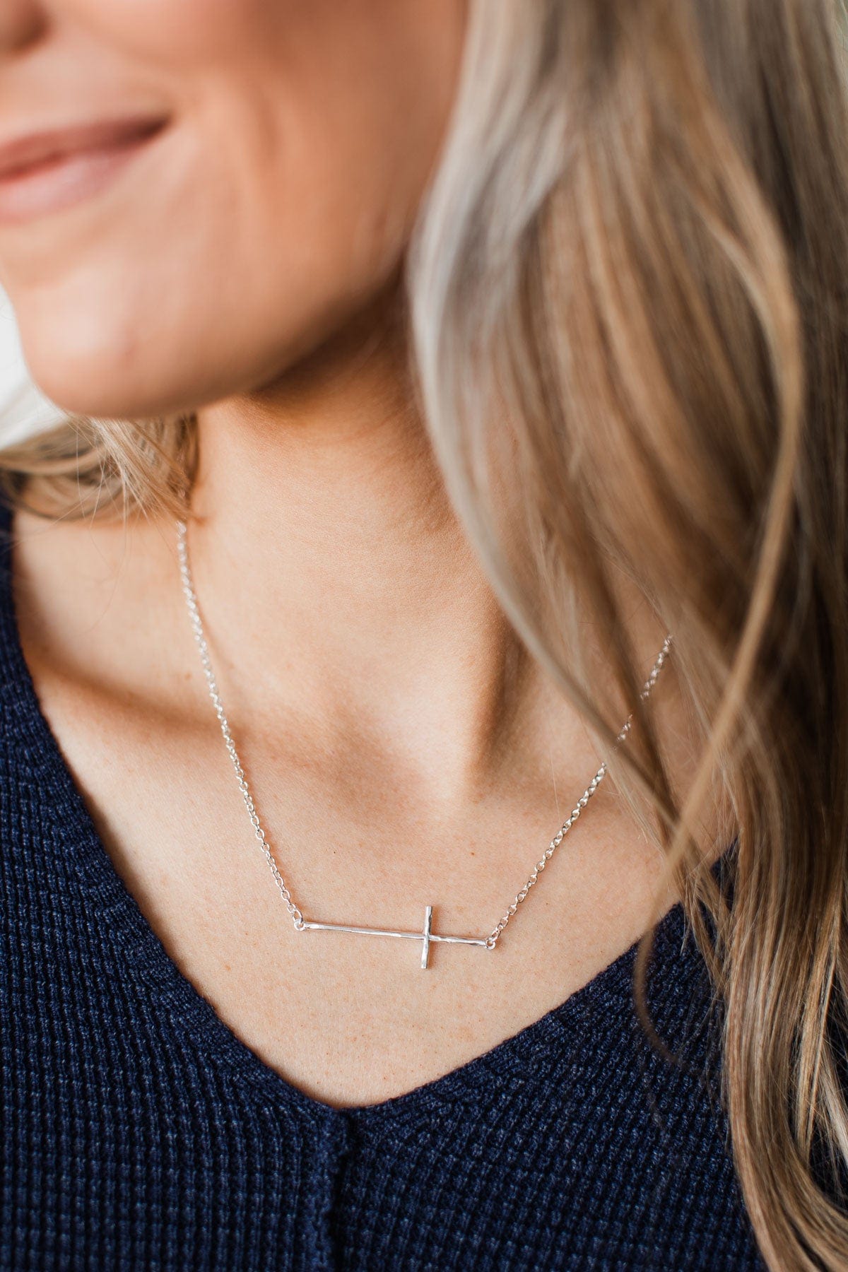 Have Faith Cross Necklace- Silver