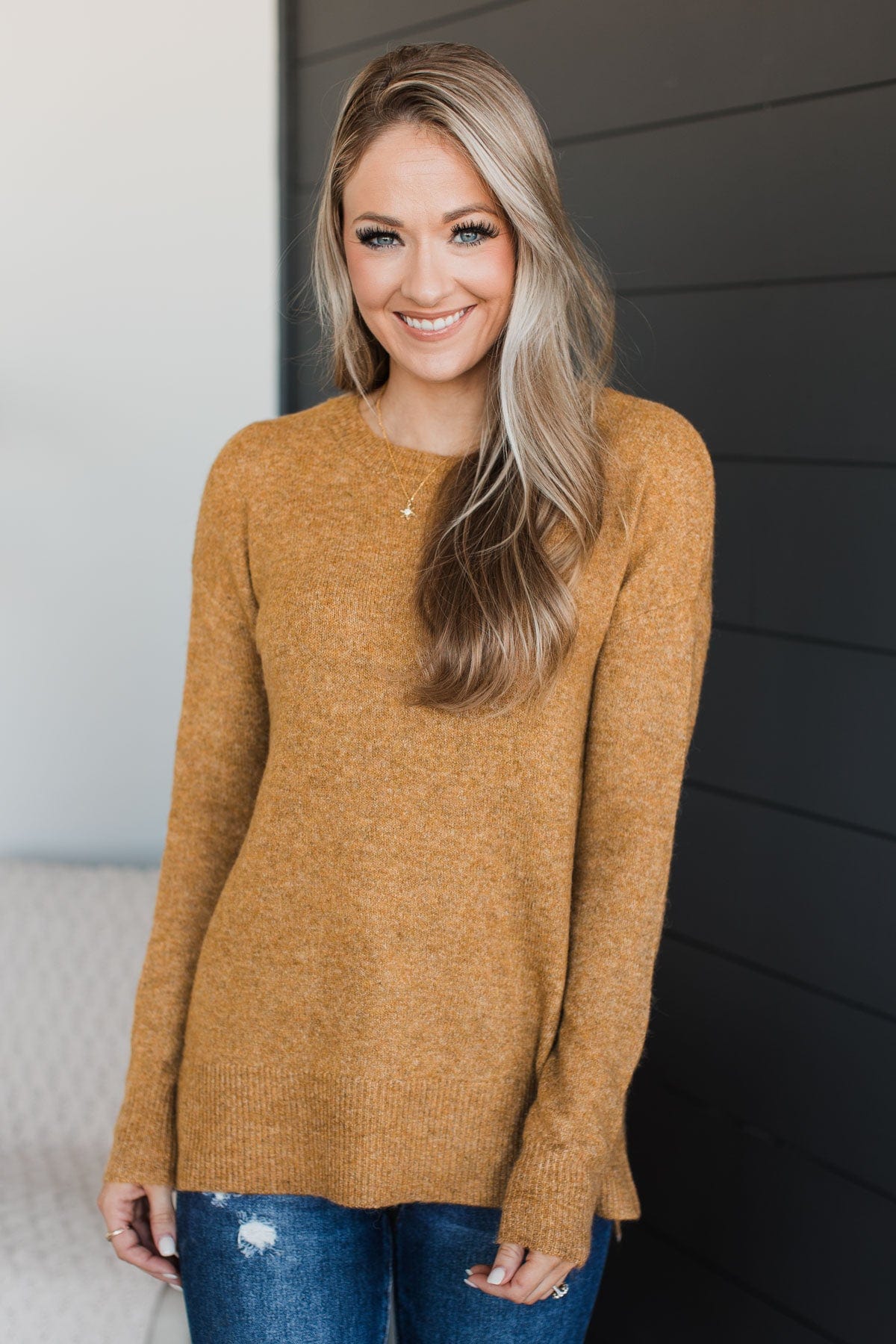 Sweet Harmony Knit Sweater- Camel