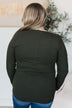 Rise To The Top Knit Henley Top- Dark Olive