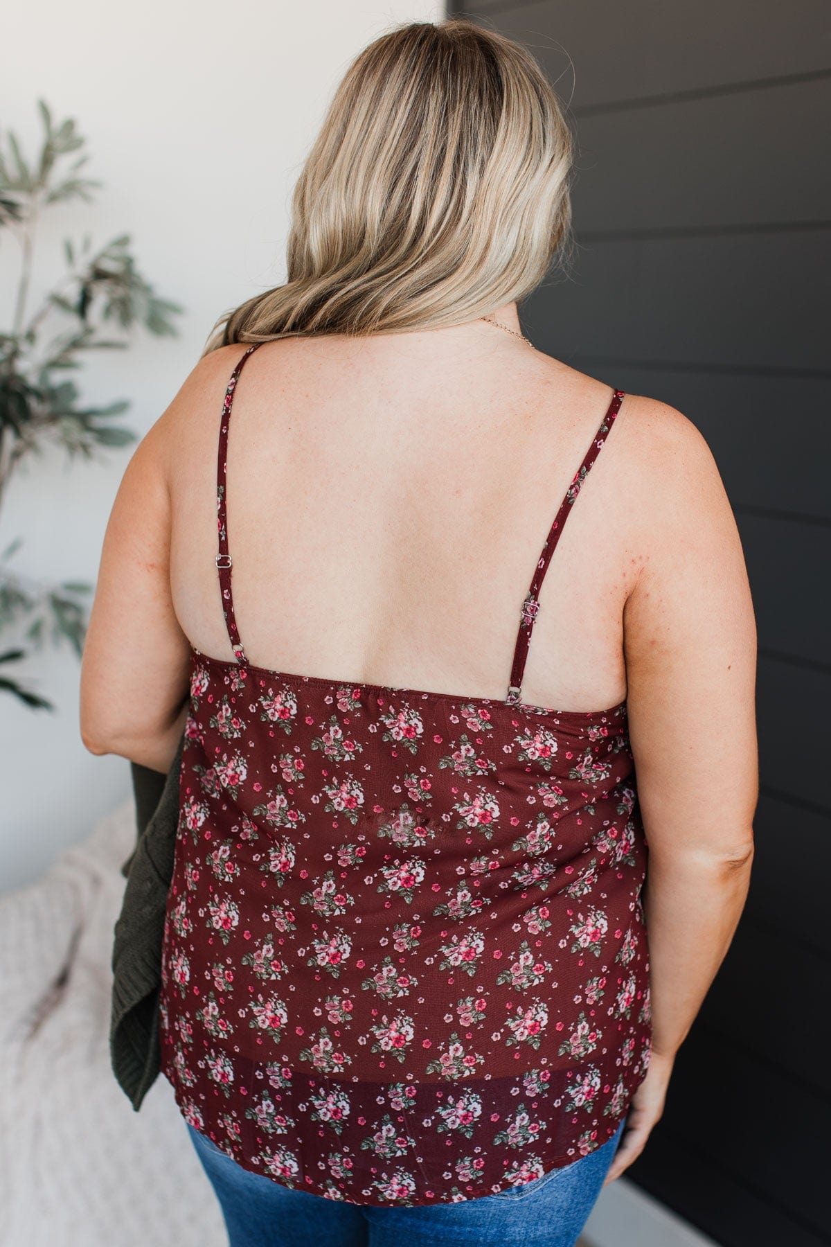 All I Could Want Floral Tank Top- Maroon