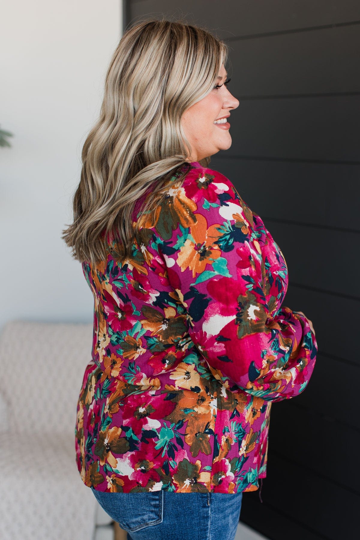 Won't Miss A Thing Floral Blouse- Fuchsia