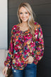 Won't Miss A Thing Floral Blouse- Fuchsia