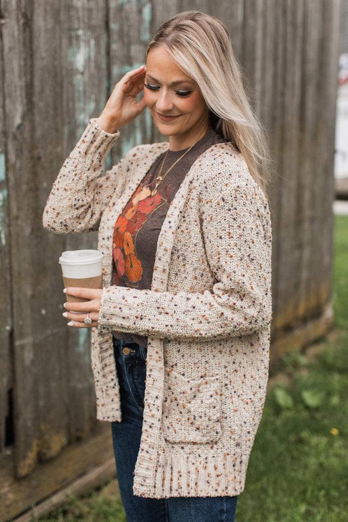 トップス OHOTRO Feather Damage Cardigan wine Wondrous Feelings Popcorn Cardigan- Oatmeal