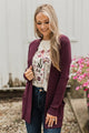Feeling The Love Knit Cardigan- Dark Plum