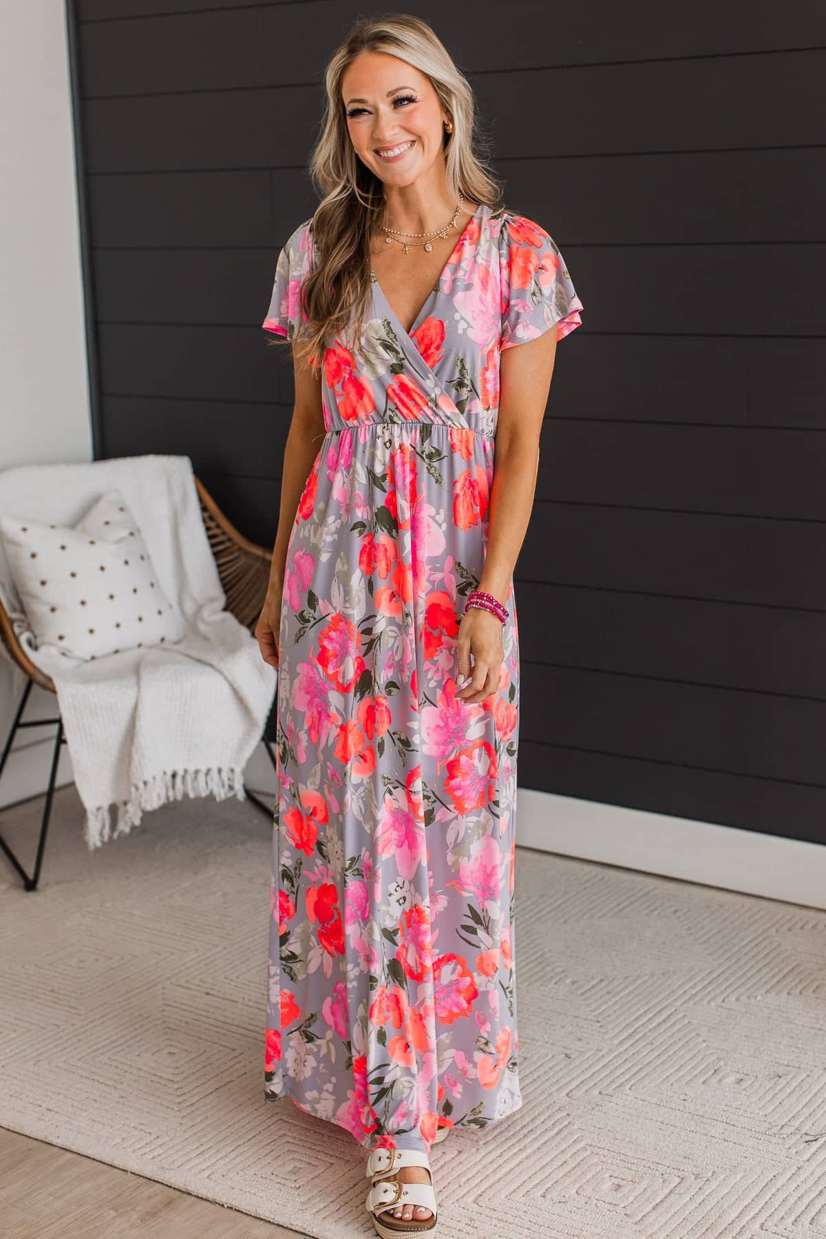 Keep Things Interesting Floral Maxi Dress- Grey & Neon Coral, S | Dresses | P.S. Kate | Shop The Pulse Boutique Keep Things Interesting Floral Maxi Dress- Grey & Neon Coral, S | Dresses | P.S. Kate | Shop The Pulse Boutique