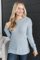 Be Fashionable Knit Sweater- Dusty Blue
