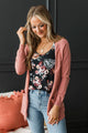 Fearless Heart Open Front Cardigan- Dusty Mauve