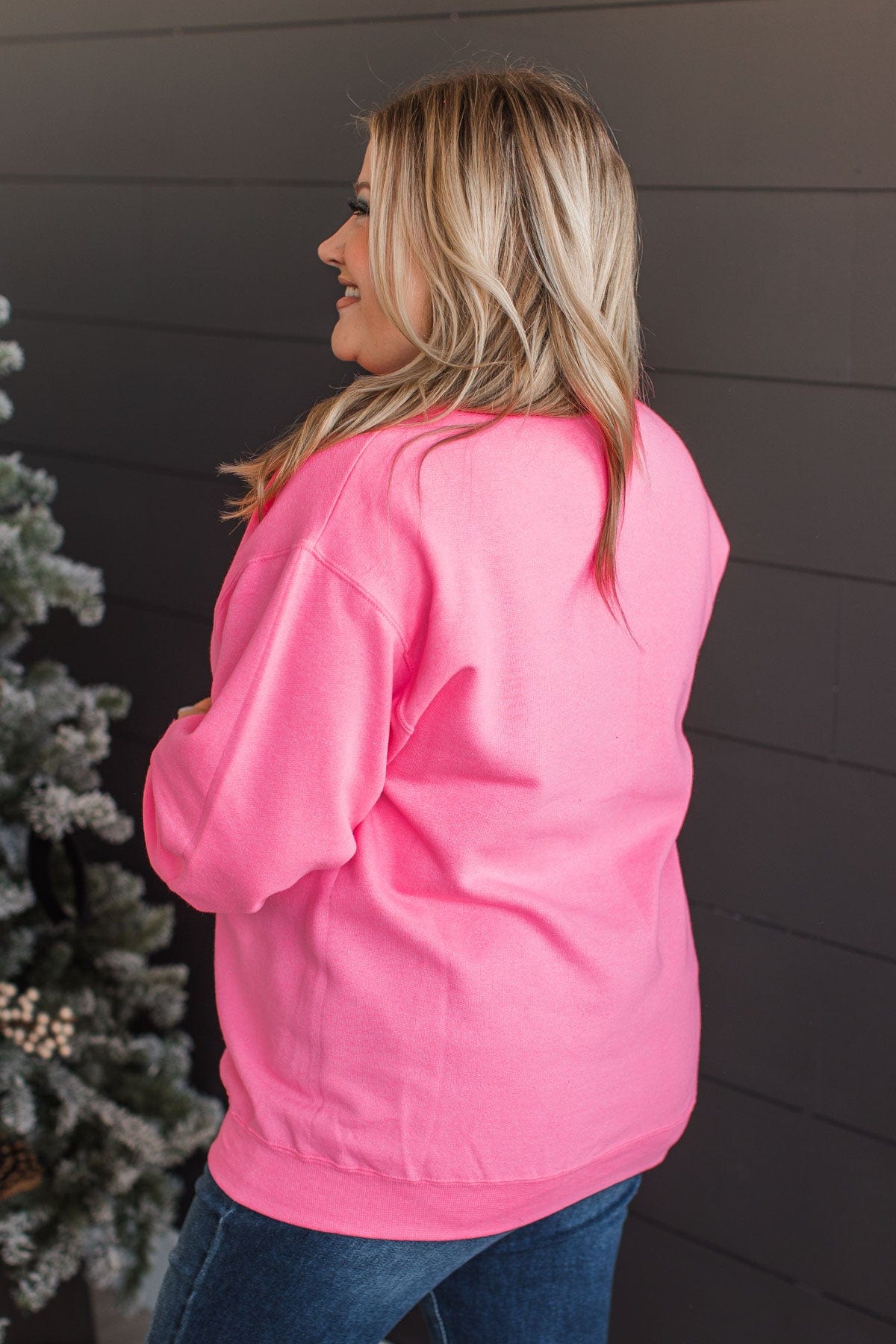 The Pulse Boutique Crew Neck- Neon Pink