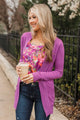 Comfortable With Myself Knit Cardigan- Orchid