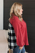 Anything But Average Button Top- Red & White Buffalo Plaid