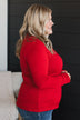 Here To Impress Knit Top- Red