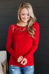 Here To Impress Knit Top- Red