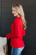 Here To Impress Knit Top- Red