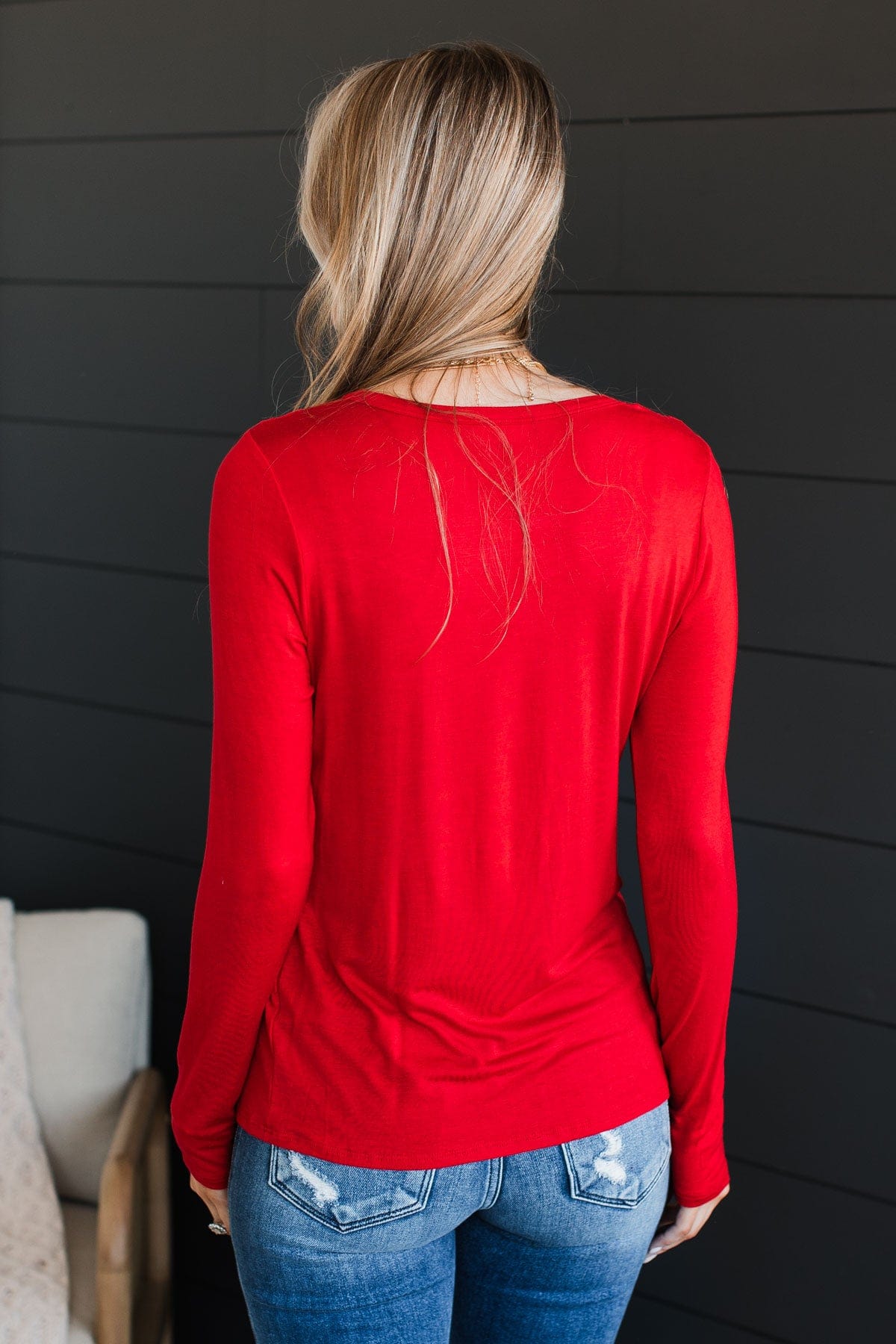 Here To Impress Knit Top- Red