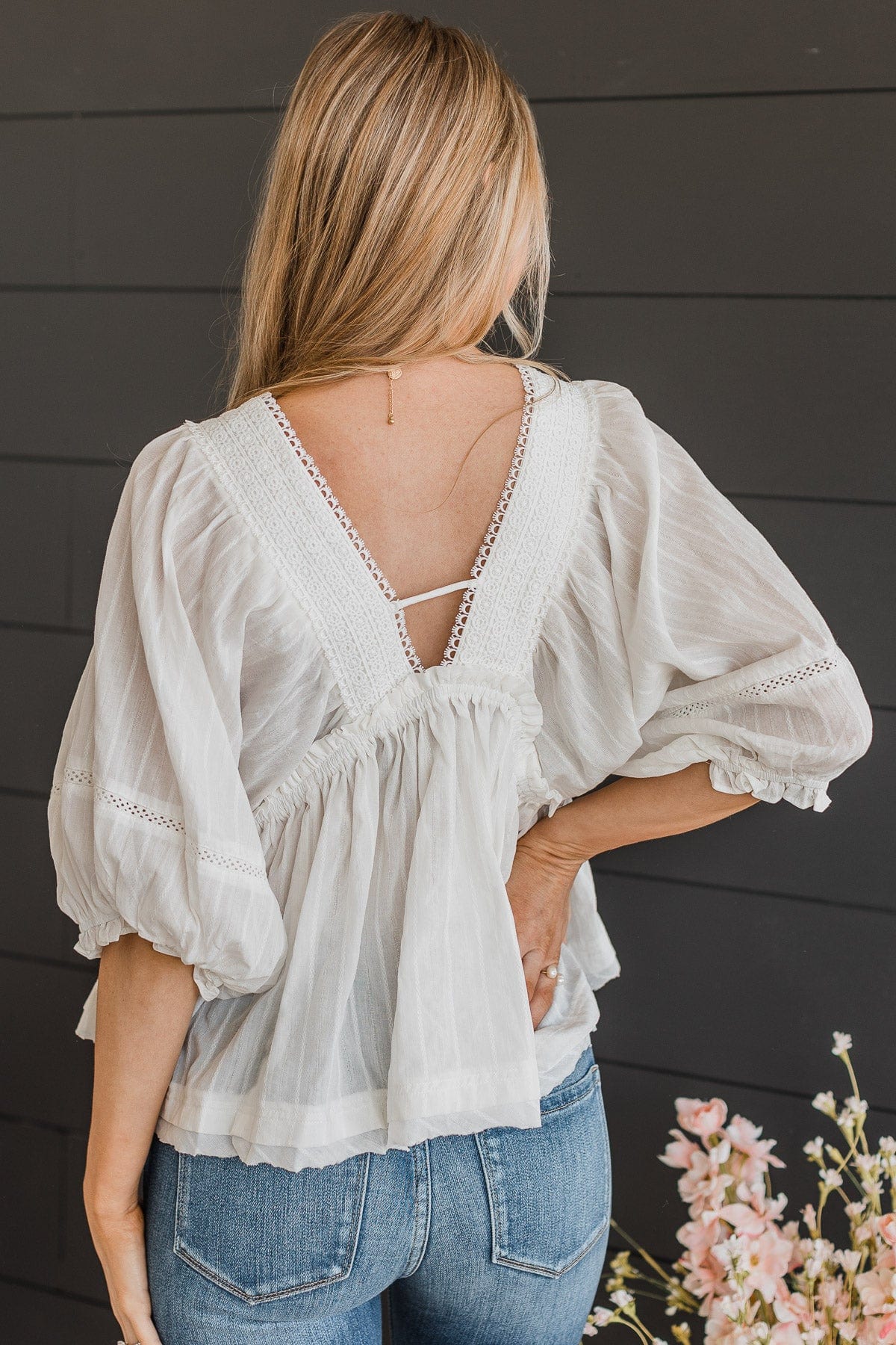 Bohemian Beauty Babydoll Top- Off-White