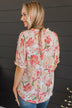 Feeling Happy Floral Blouse- Ivory & Pink