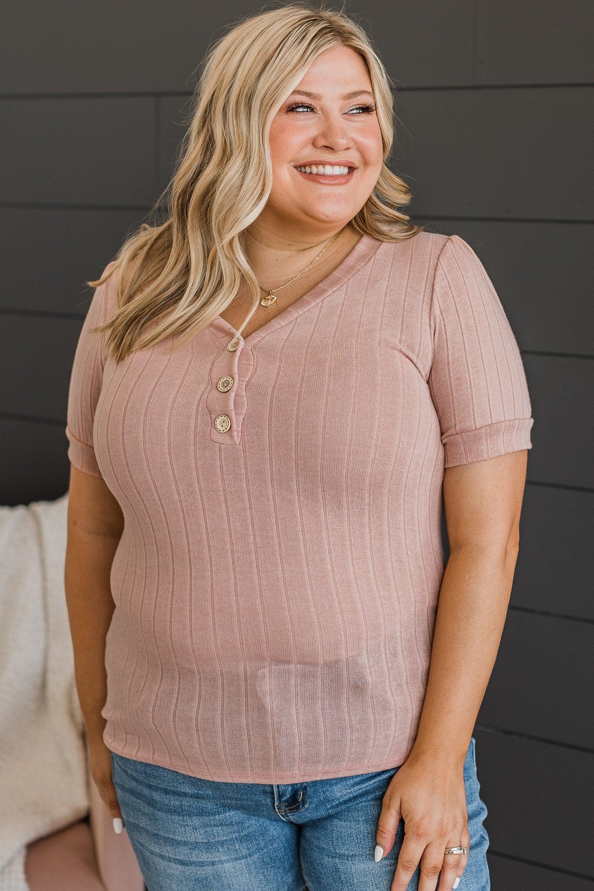 Rumor Has It Knit Top- Dusty Pink
