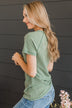 Word Around Town Knit Top- Sage