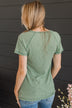Word Around Town Knit Top- Sage