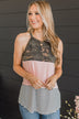 In Harmony Color Block Tank Top- Blush