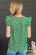 Summer Romance Floral Blouse- Green