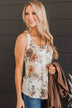 After Your Heart Floral Tank Top- Ivory