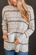 Stay Tuned Confetti Knit Sweater- Ivory & Olive